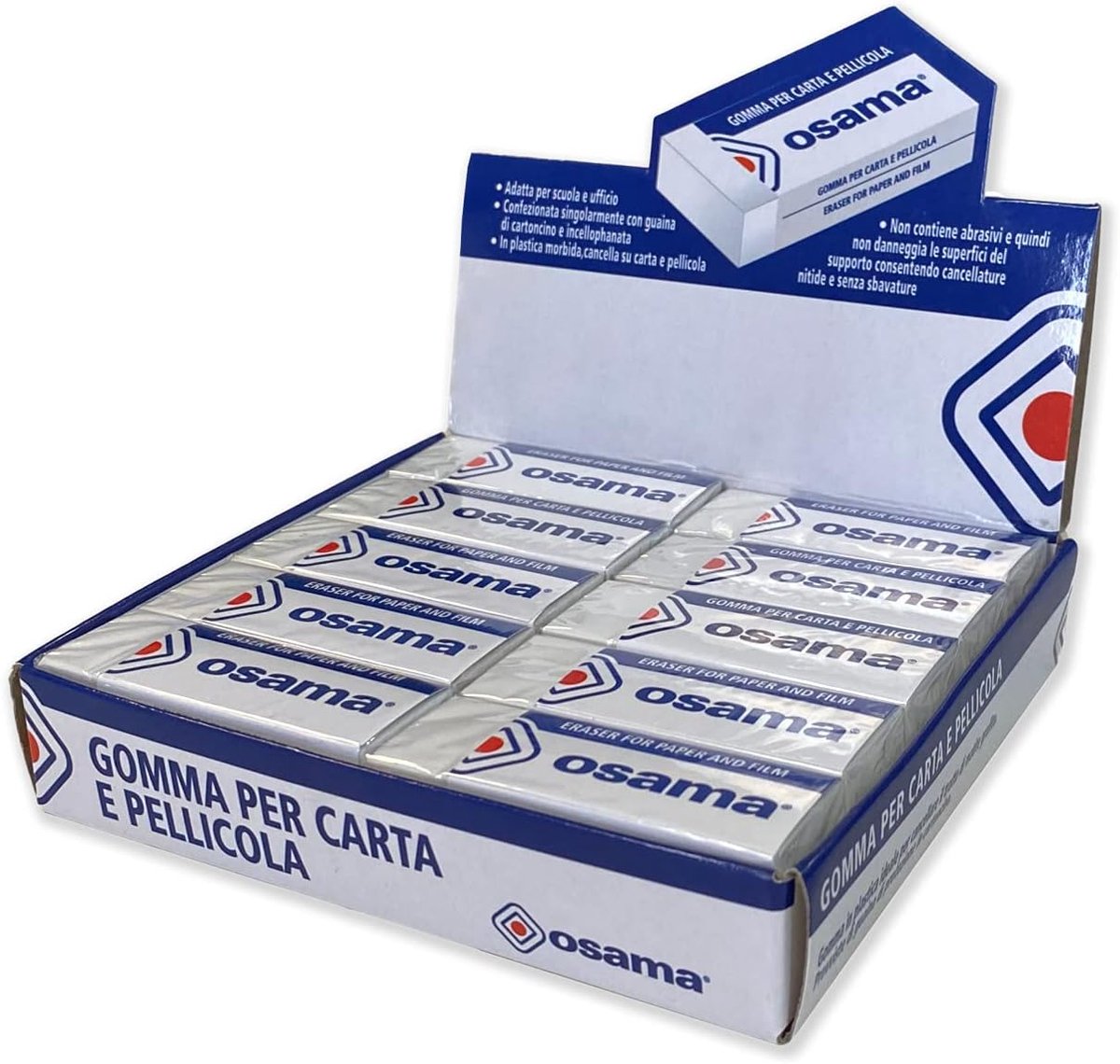 SnelShoppen - GUM Set van 20 Witte Gummen - Rectangulaire Gummen voor Papier en Plastic - Perfect voor School, Kantoor, Universiteit - Ideaal voor Pre