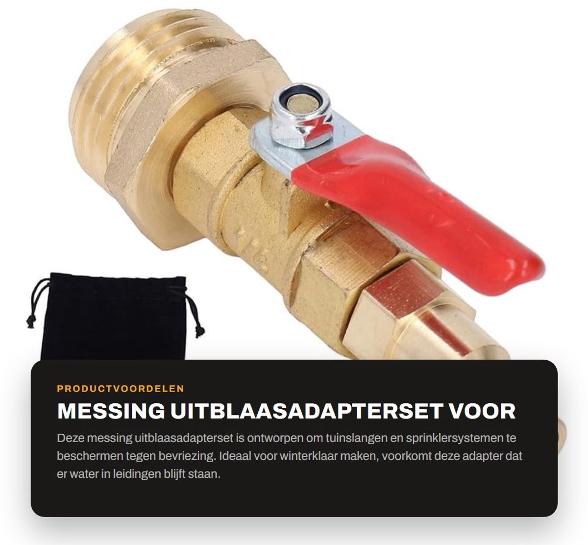 Inovra - Messing Uitblaasadapterset voor Tuinirrigatie
