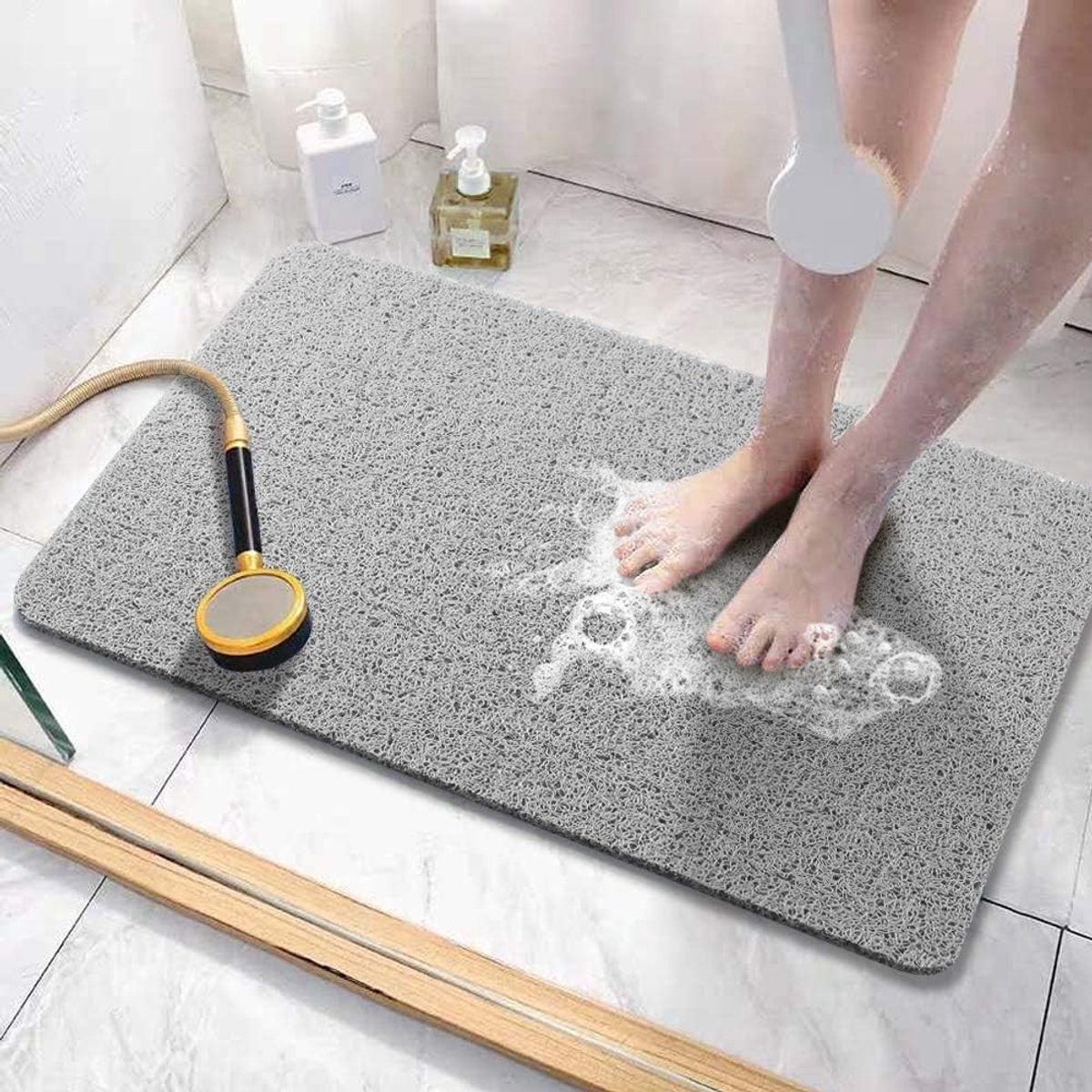 Antislip Badmat van Rubber 60x40 cm - Extra Zacht, Schimmelwerend en Wasbaar voor Badkamer