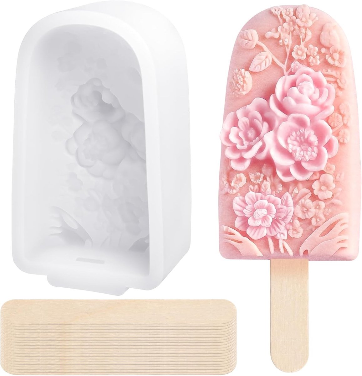 Creatieve Silicone IJsblokjesvormen in Bloemenstijl, Herbruikbaar en BPA-vrij voor IJsjes en IJscreaties, Perfect voor Kinderen en Volwassenen