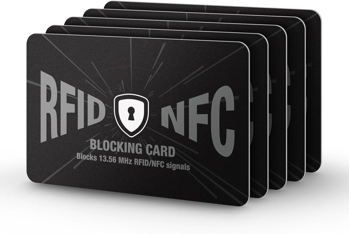 RFID Blocking Kaarten Set van 5 Stuks voor Bescherming van Identiteitsgegevens en Kaarten