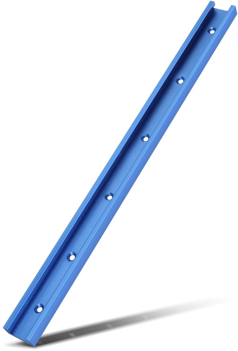 Dailygoods - T Track Mitre Jig Tool - Houtbewerking - Aluminium T-Track - Blauw - Verstekmal - Handig gereedschap voor routertafel - 1000 mm