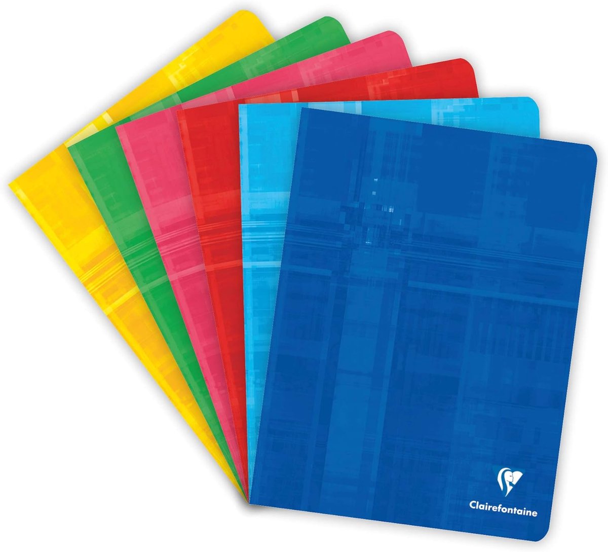 Thijox - Clairefontaine Geniet Schrift - 17x22 cm - 80 Pagina's Geruit 4x4 mm - Wit Papier 90 g - Gecoat Karton Omslag - Willekeurige Kleur voor Schoo
