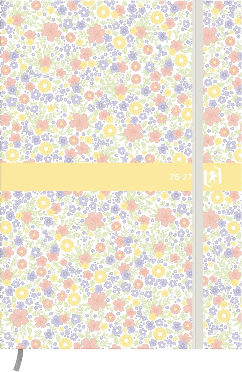 Thijox - Oxford Schoolagenda Bloemenmotief 2017-2018, 1 Dag per Pagina, 352 Pagina's, 12x18 cm, Rood, Perfect voor School, Studeren, Organiseren
