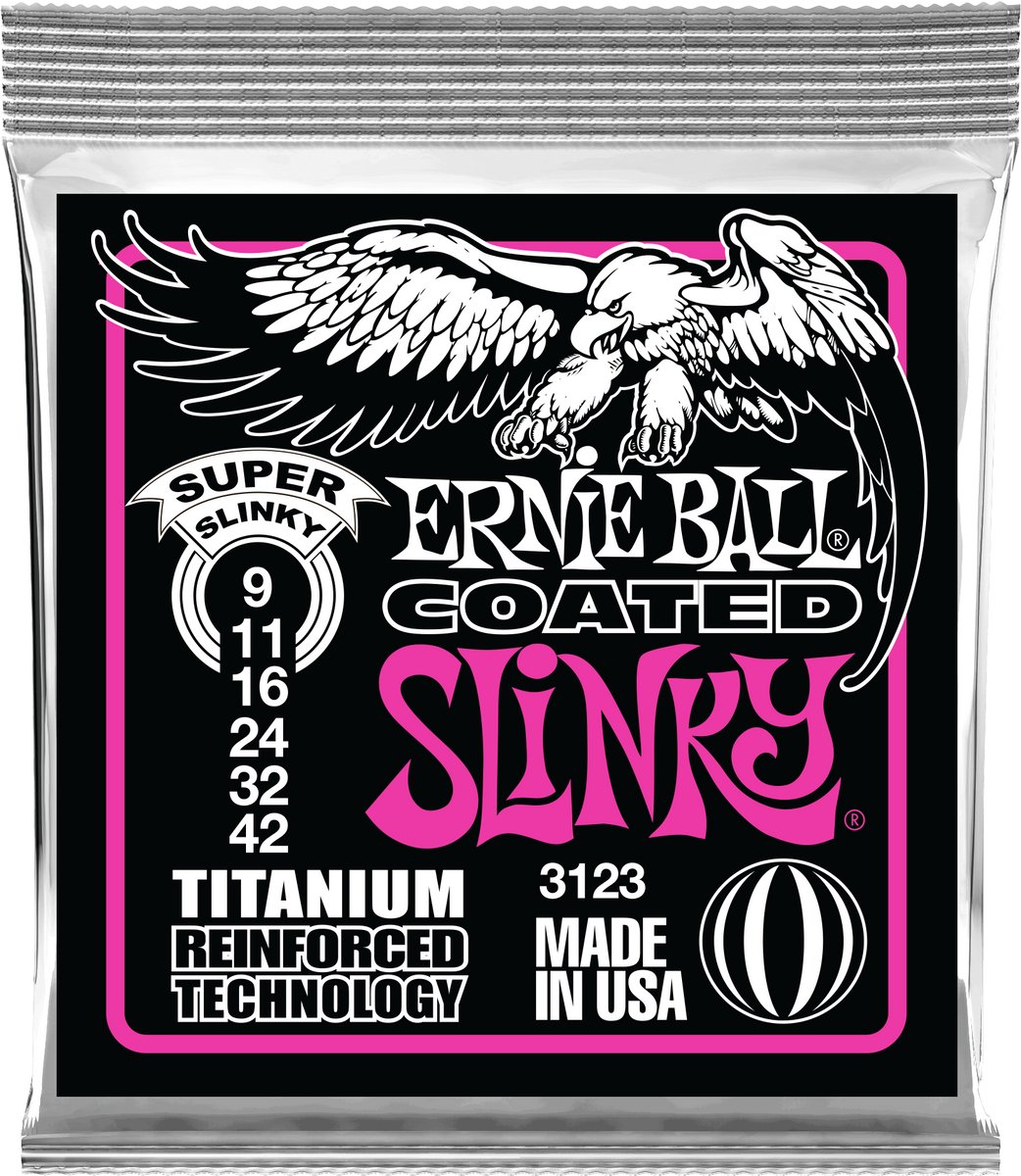 Ernie Ball Slinky RPS Coated - Gitaarsnaren - Super Slinky - 09-42 - Elektrische Gitaar