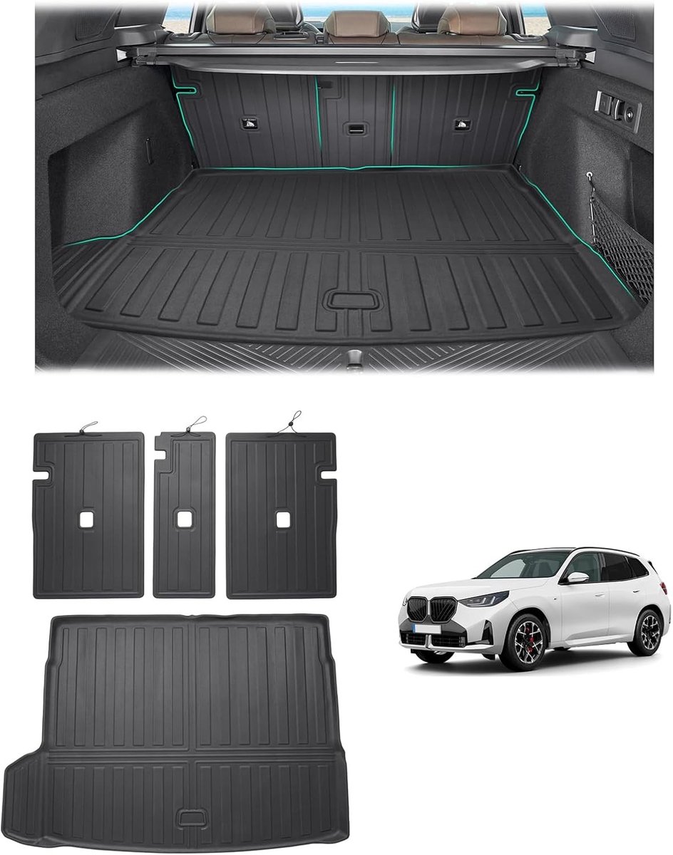 Compatibele Trunk Mats en Achterbankbeschermer voor BMW X3 G45 2025-2026, TPE All-Weather, 3D Scan, Eenvoudig Vouwbaar en Hoogrand 360° Bescherming