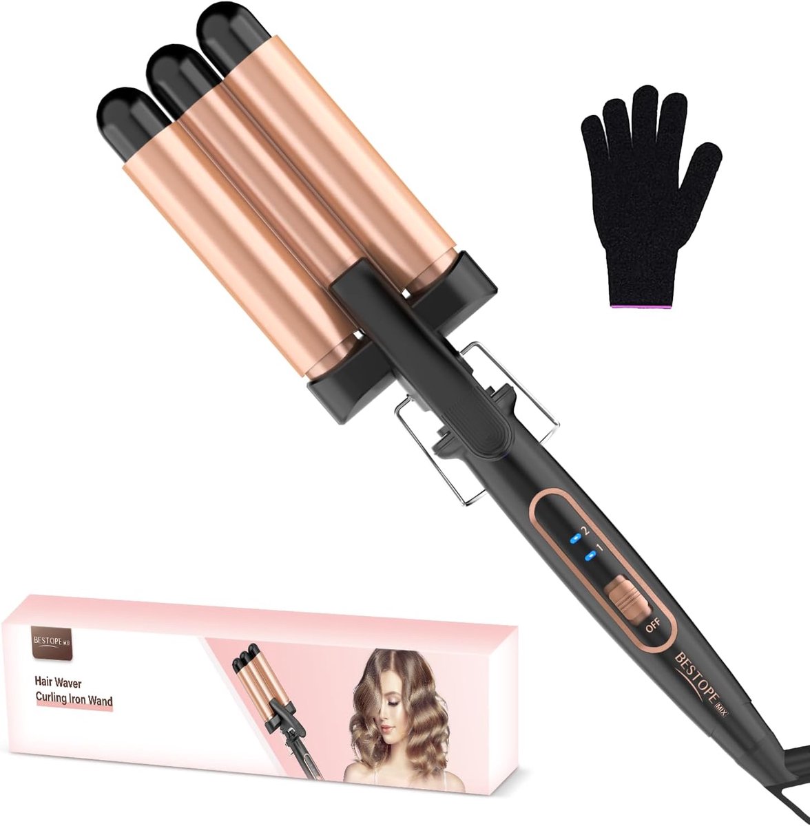 SnelShoppen - Krultang 3 Vaten 22 mm voor Perfecte Krullen, Keramisch, Geschikt voor Kort en Lang Haar, Ideaal voor Feestjes en Dagelijks Gebruik