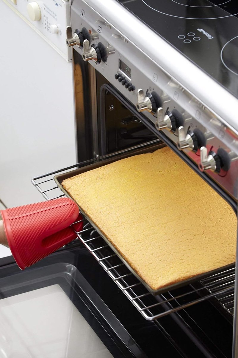 Thijox - Siliconen Ovenwant Rood - Hittebestendige Keukenhandgreep - Ideaal voor Bakken, Koken, BBQ en Grillen - Handige en Duurzame Keukenaccessoire