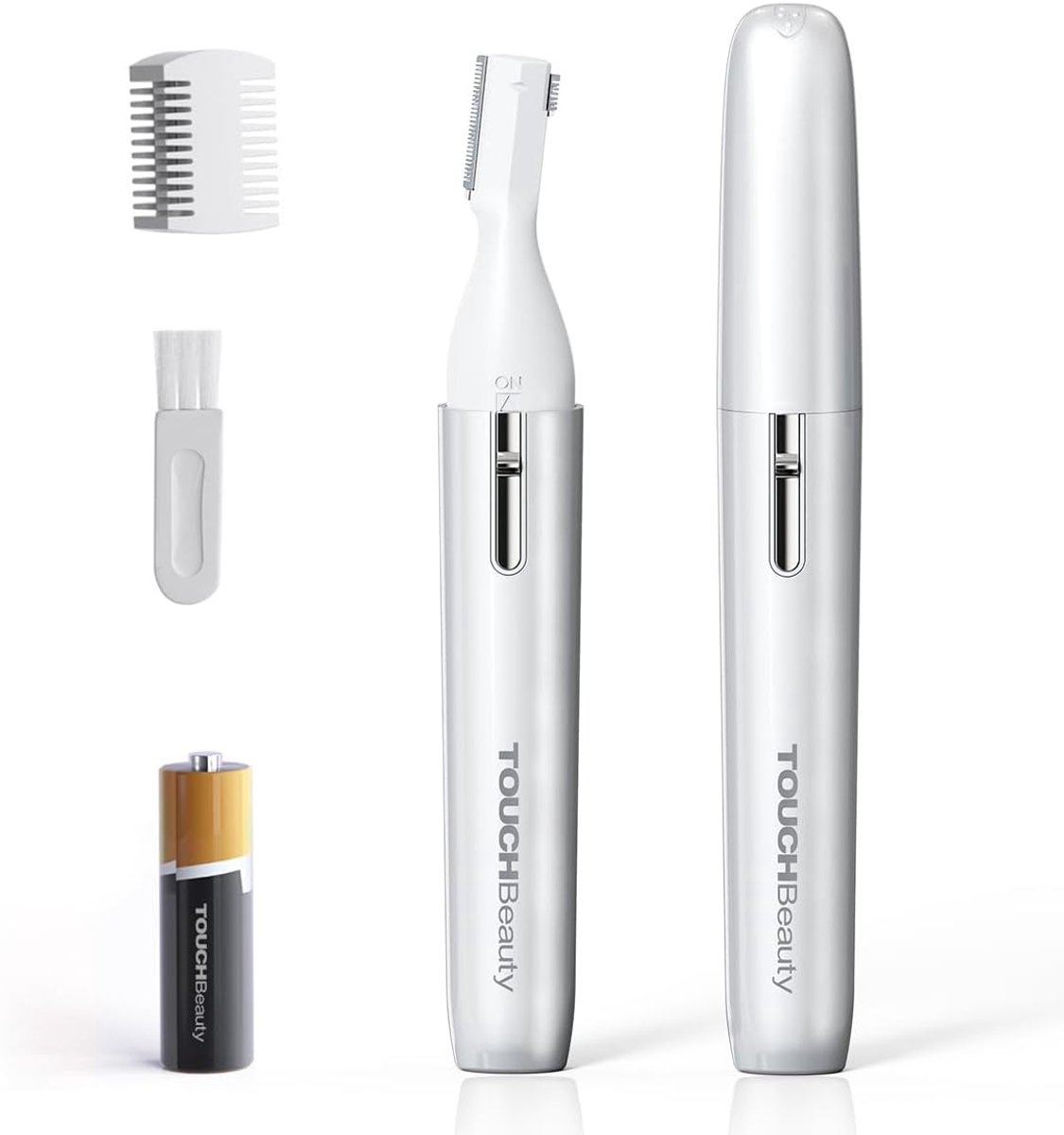 Thijox - Elektrische Wenkbrauwtrimmer en Gezichtshaartrimmer voor Vrouwen - Pijnloos, Draagbaar Scheerapparaat AG-1658 - Zilver - Perfect voor Thuis e