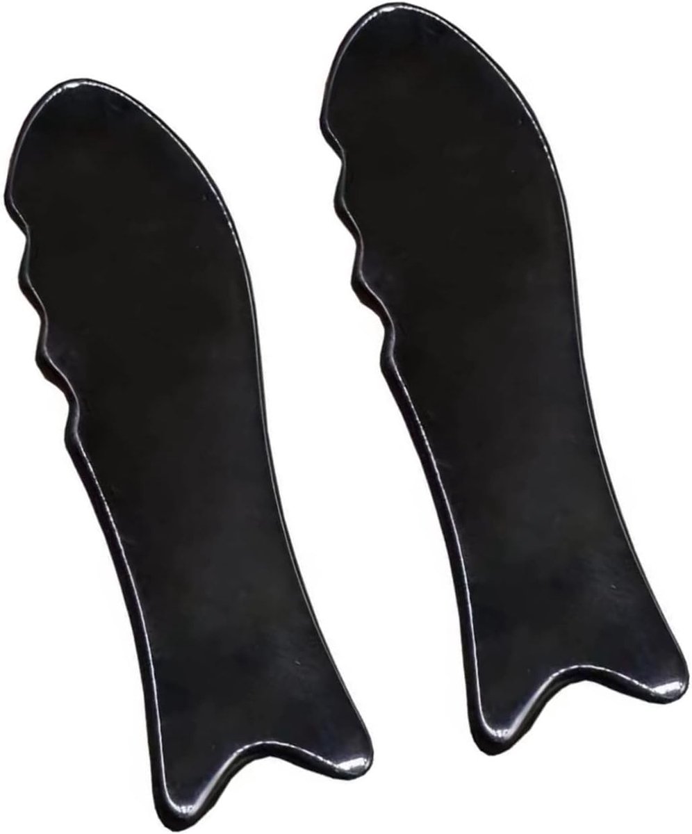 Thijox - Gua Sha Gezichtsmassagegereedschap 2 Stuks Buffelhoorn Massage Tool voor Bloedcirculatie, Spierspanning Verlichting en Spa Huidverzorging, Vi