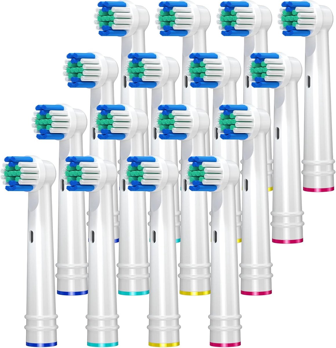 Thijox - Vervangingsborstelkoppen voor Elektrische Tandenborstel, 16 Stuks Opzetborstels voor Precision Clean, Compatibel met Pro 1000/3000/5000, Vita