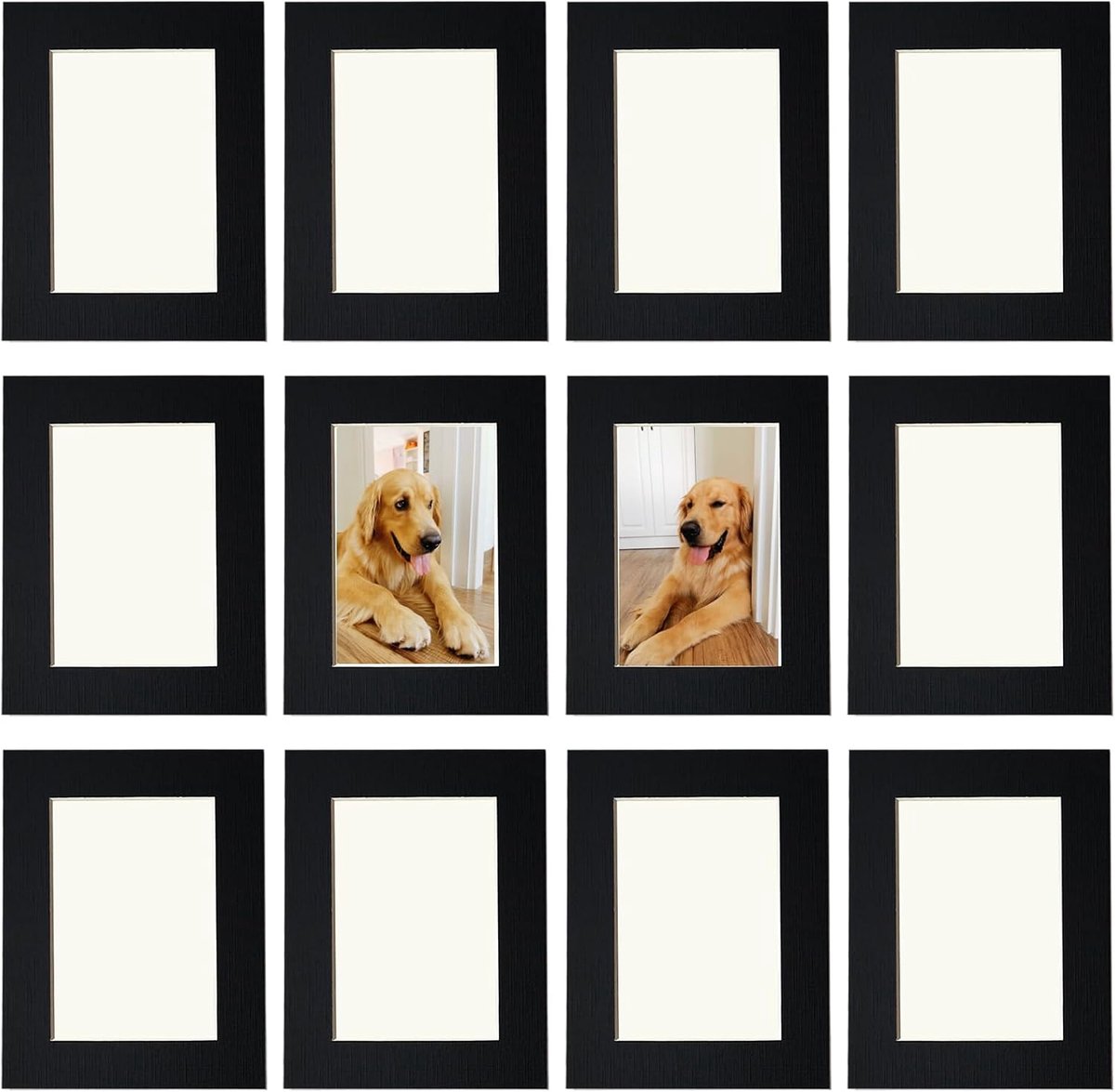 Thijox - 12 Zelfklevende Collage Fotolijsten 3 x 5 Inch voor Wandmontage, Karton, Galerijdecoratie voor Thuis, Kantoor en Woonkamer