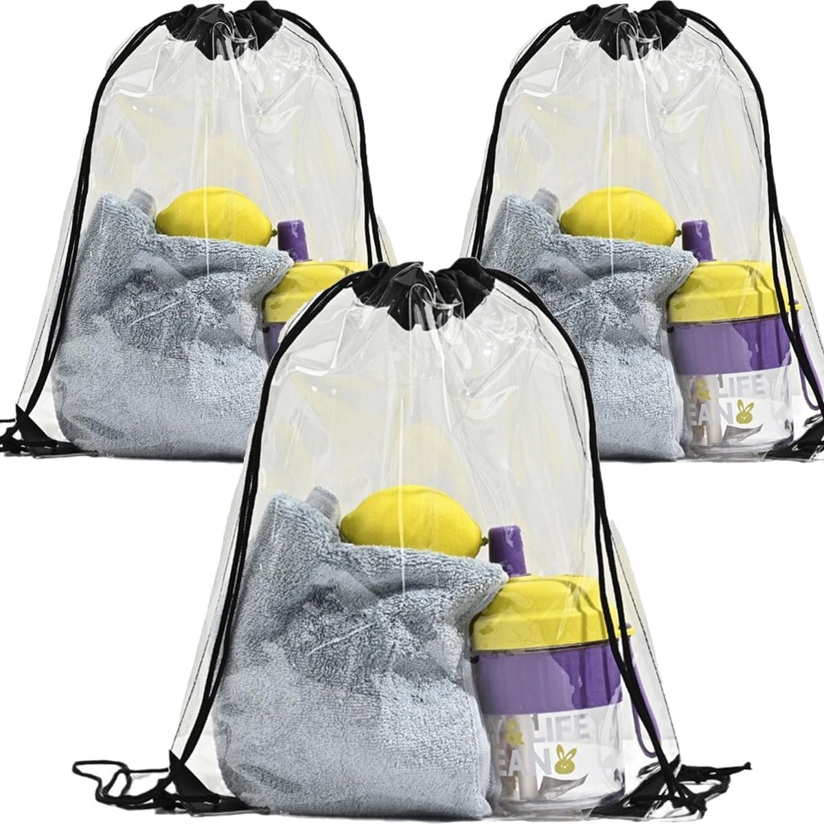 Sauna tas doorzichtig - Transparant - 34 x 42 cm - Waterdicht PVC Trekkoordrugzak - Voor Sport en Dagelijks Gebruik