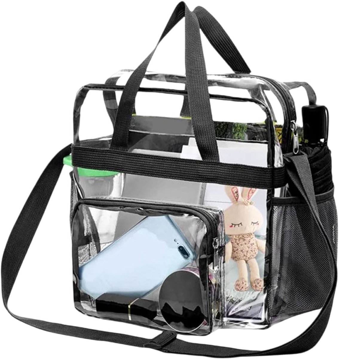 Sauna tas doorzichtig - Zwart - 30 x 30 x 15 cm - PVC Lunchtas - Voor Boodschappen en Cosmetica