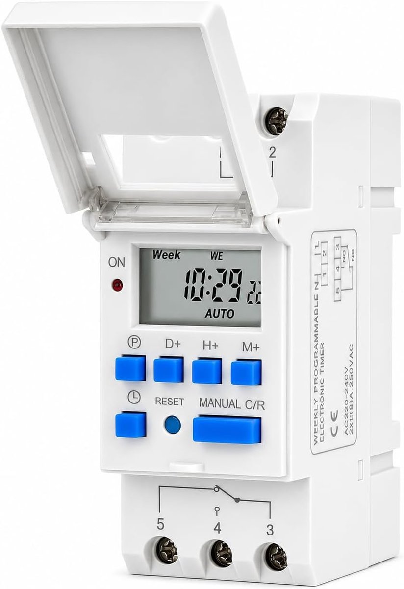Programmeerbare klok, programmeerbaar, elektrisch bord, digitale timer - ShopVlot