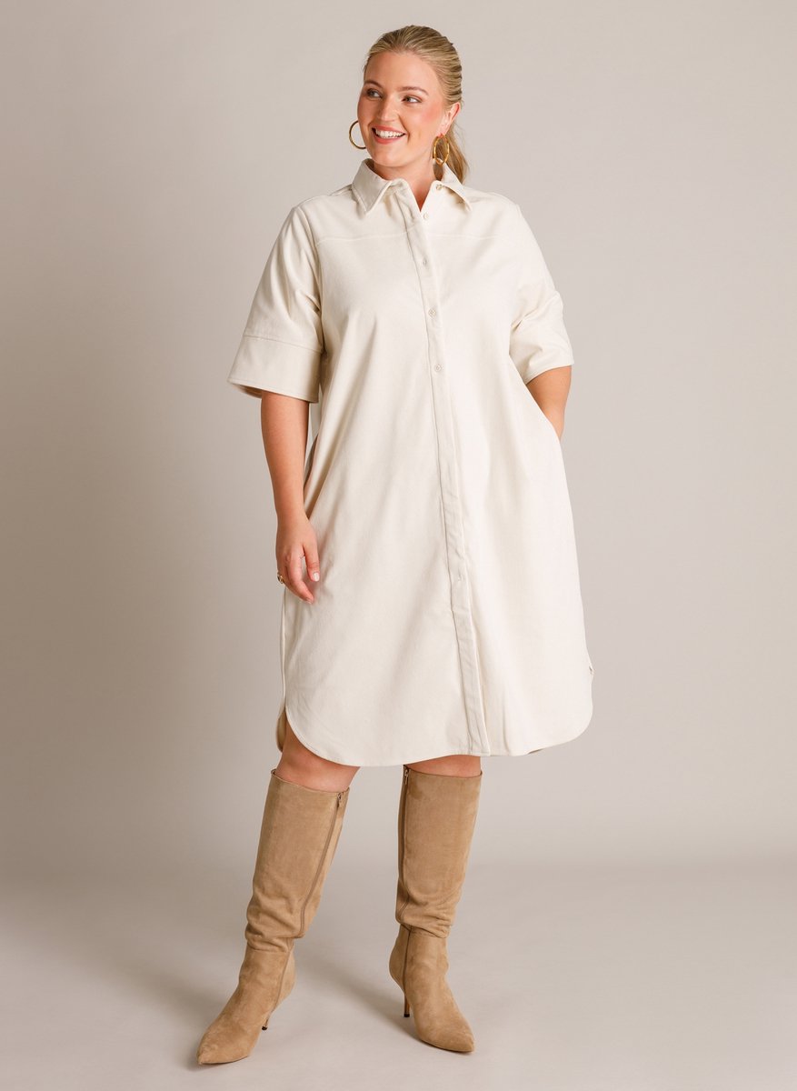 YEST CURVE Tifany Dresses - Beige Cream - maat 0(46)