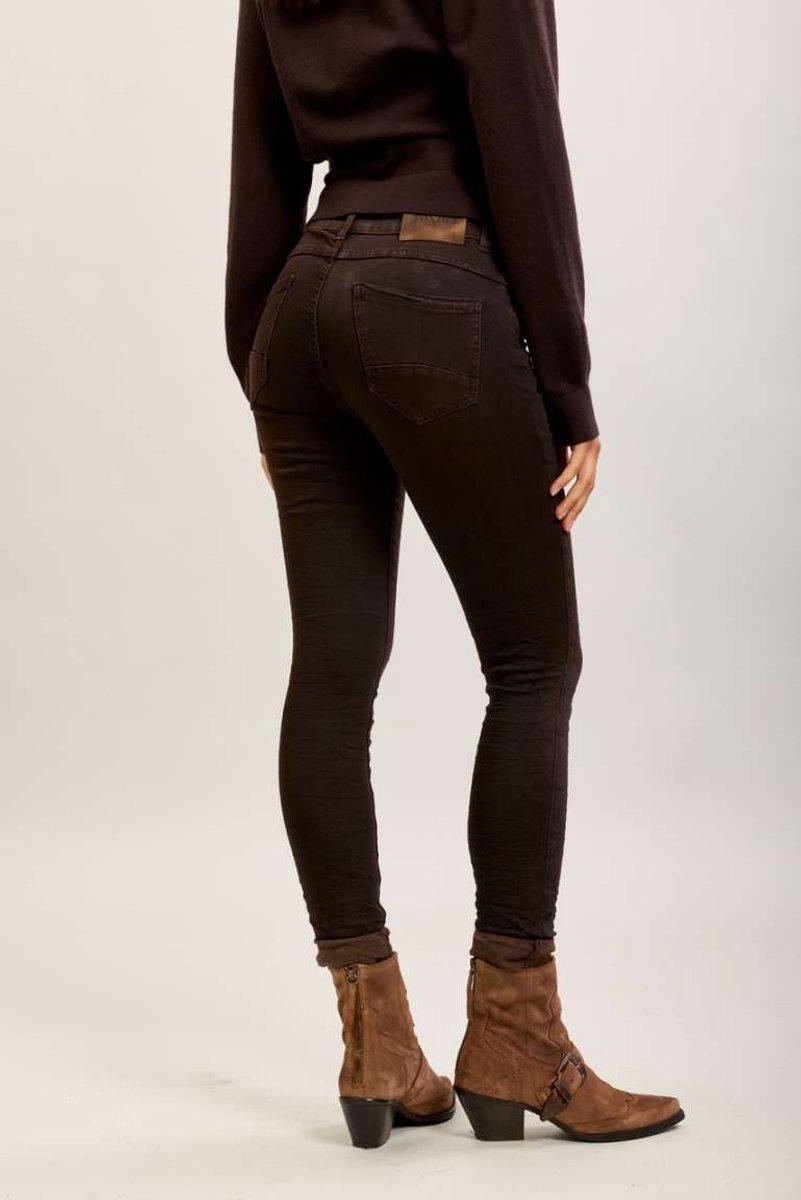 Toxik3 - Crinkle Jeans 5 button denim bruin