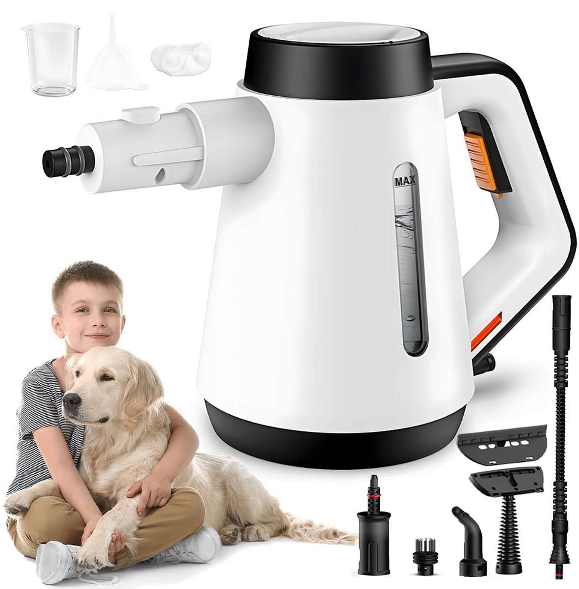 Stoomreiniger Handheld - Hogedruk Stoomreiniger - Handstoomreiniger - Vlekkenreiniger - 1200W - 400ml Tank - 15 Sec Snelle Opwarming - 110°C - 14 Min Continu Stoom - Veiligheidsslot - Chemievrij Reinigen - Voor Thuis & Keuken & Badkamer & Auto