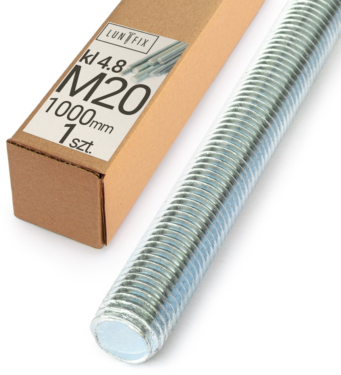 LUN FIX - Draadstang M20 gegalvaniseerd 100cm 1m - staal 4.8 - 1 stuk
