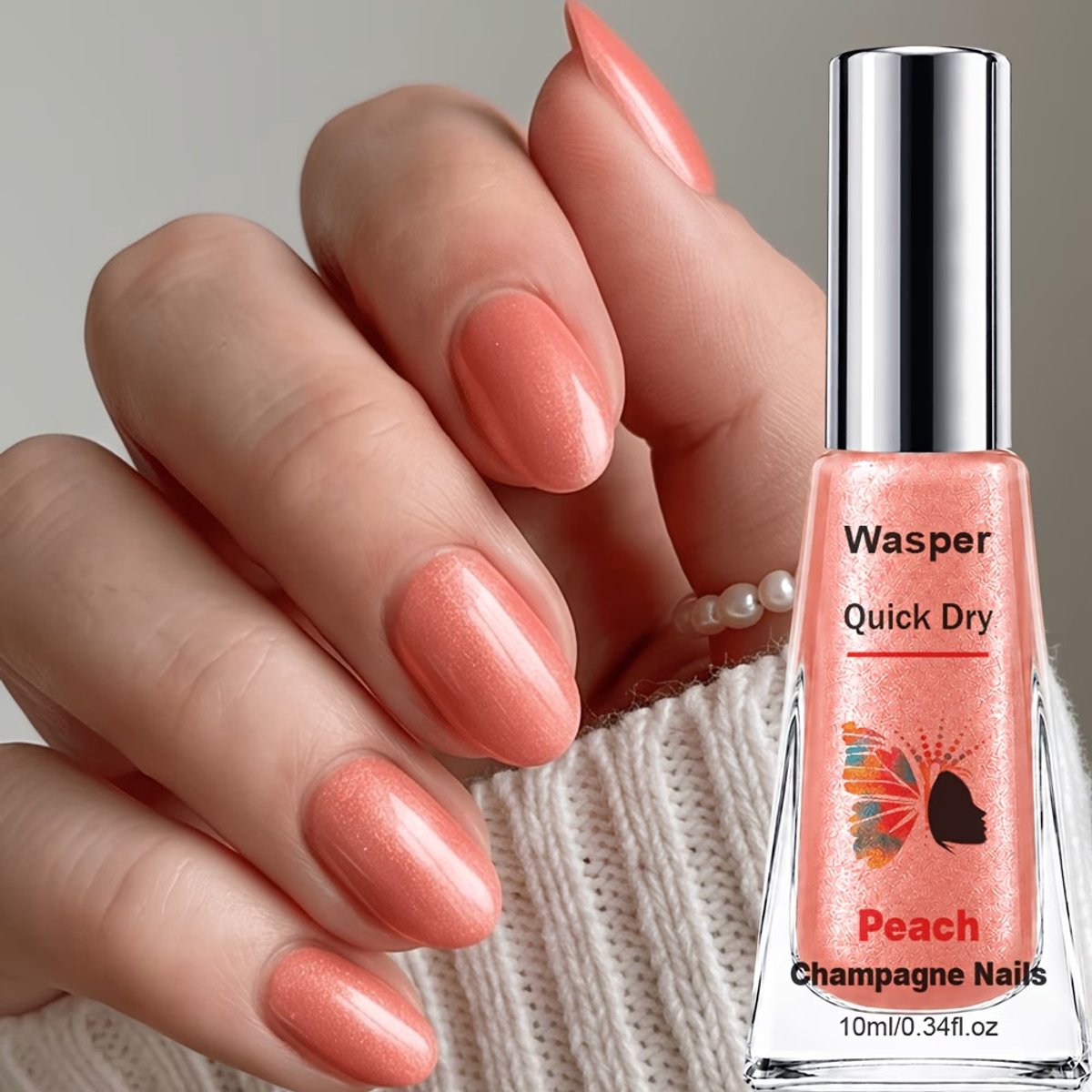 Lacquer Nail Polish Pearl Peach – Parelmoer Perzik Nagellak voor Handen en Voeten
