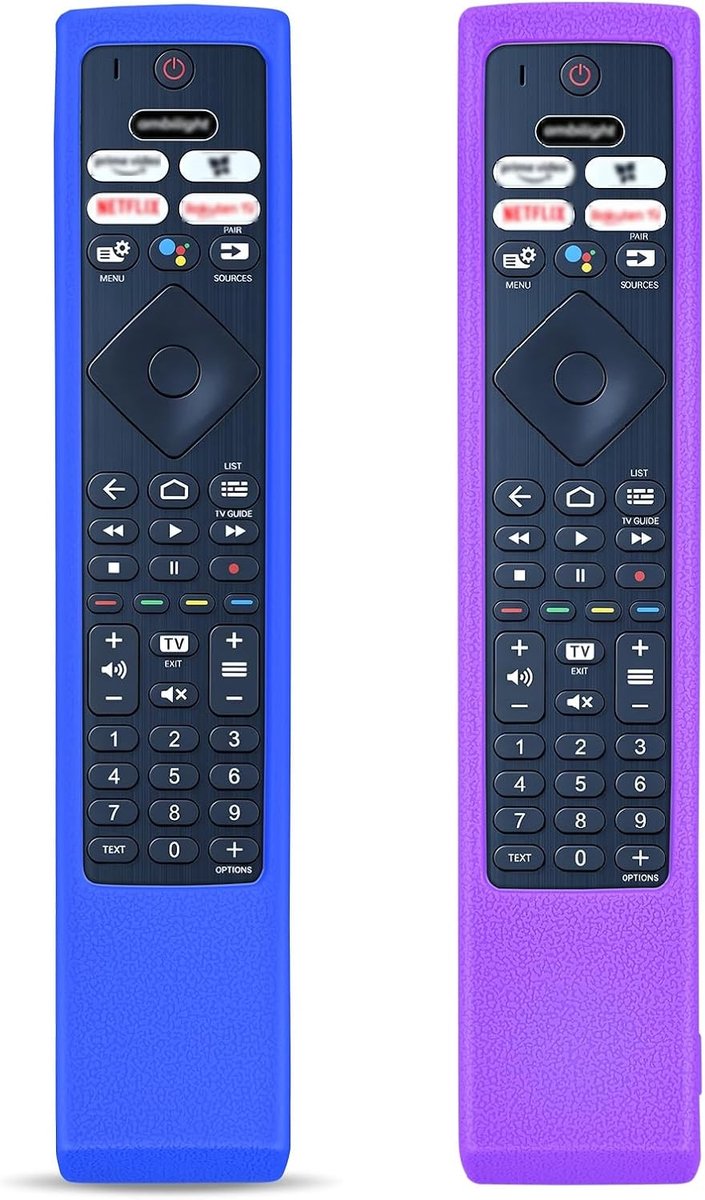 Siliconen beschermhoes afstandsbediening - 2 stuks - donkerblauw & paars - ShopVlot