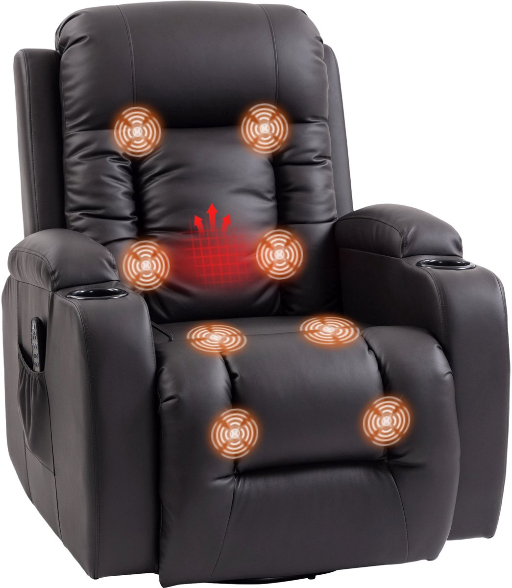 HOMCOM Massage Relaxbank - PU - 99x82x103cm - Bruin