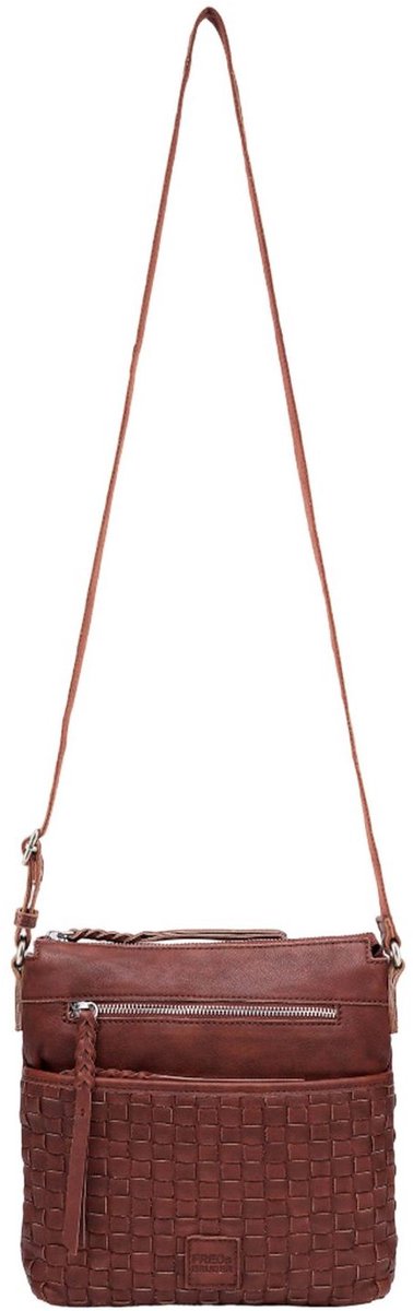 FREDsBRUDER Leren schoudertas Calm Weave Collection Crossbag Deep Sandalwood olijfgroen