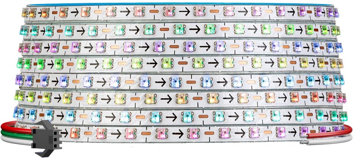 SEZO WS2812B IC RGB LED Strip 2.7mm Extreem smal 4M 160 LEDs/m 640 Pixels Individueel Adresseerbaar SMD0807 RGB - ShopVlot