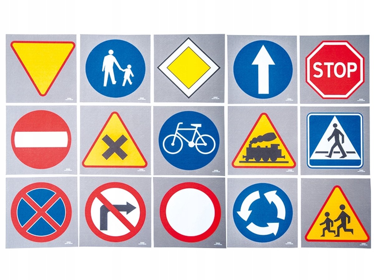Educatieve Vloerkleden Verkeersborden - 15 Stuks