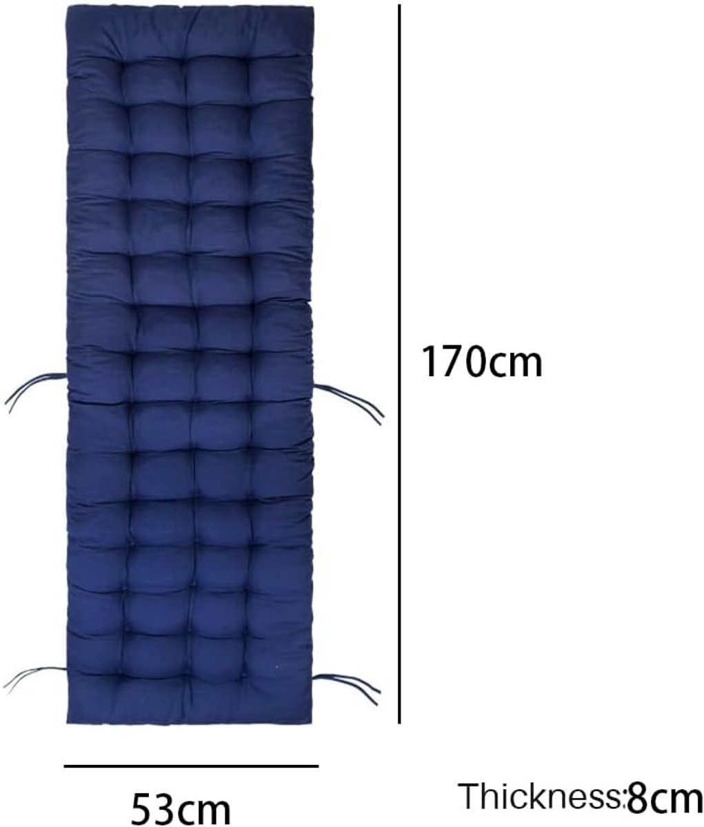 Deck Chair Cushions Pad with Non-slip Cover Fastening Straps Chaise Longue Cushion with Wide Application for Garden - ShopVlot