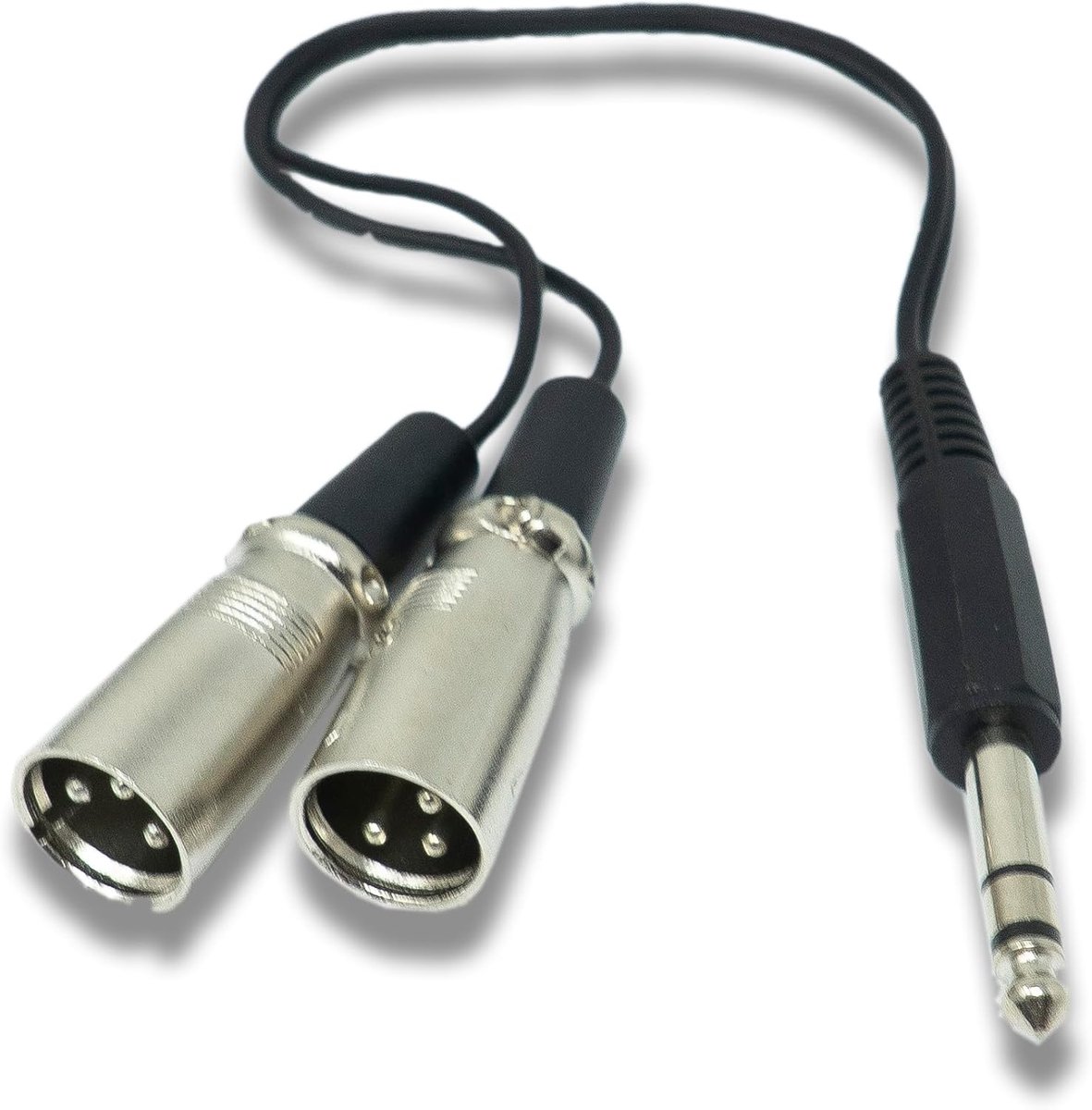 AUX Y-kabel 30cm - 6.35mm TRS naar 2X XLR - Professionele audiokabel - Ideaal voor instrumenten en microfoons - ShopVlot