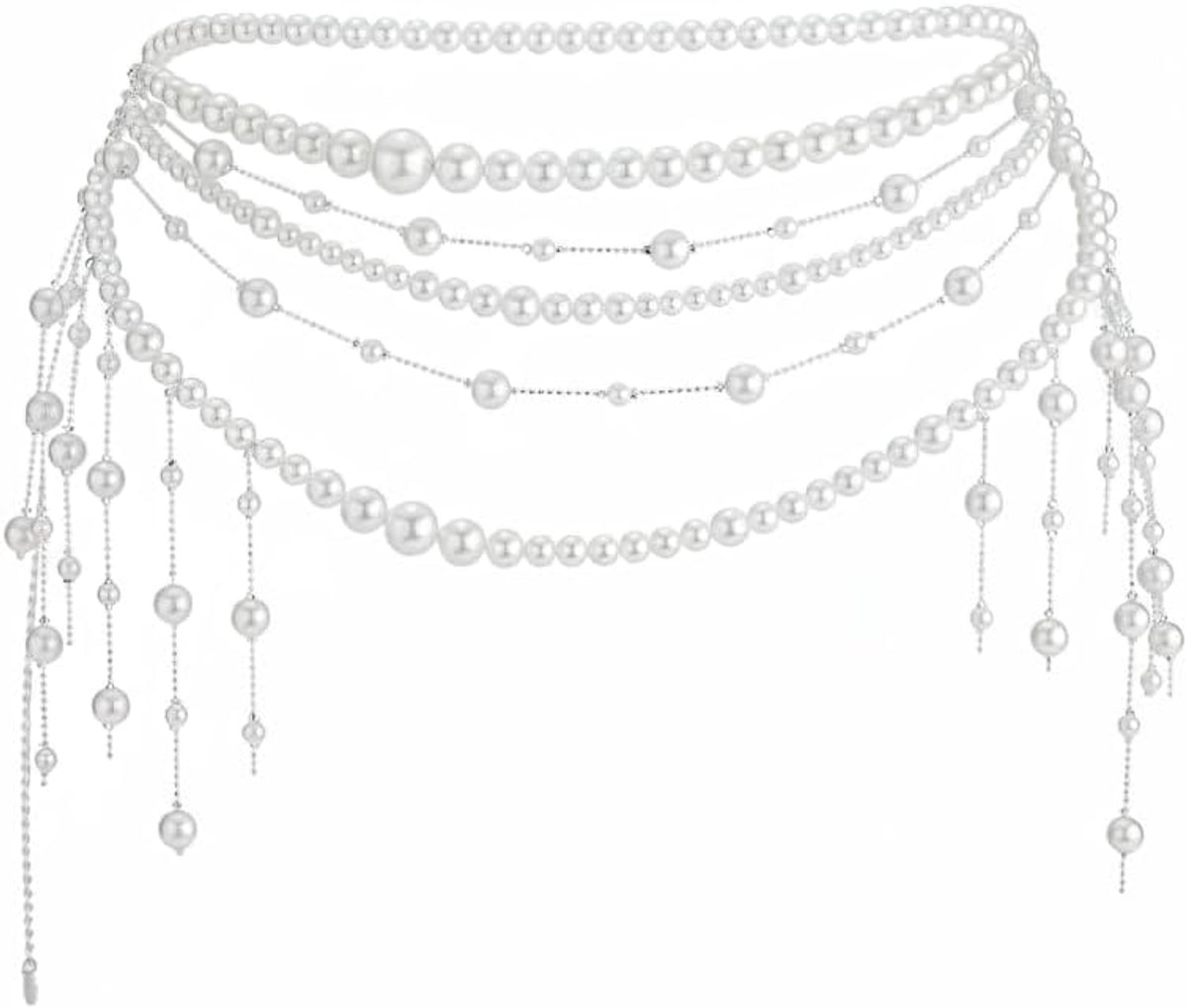 Meerlaagse tailleriem dames - vintage parels - elegant design - perfect voor stijlen - ShopVlot