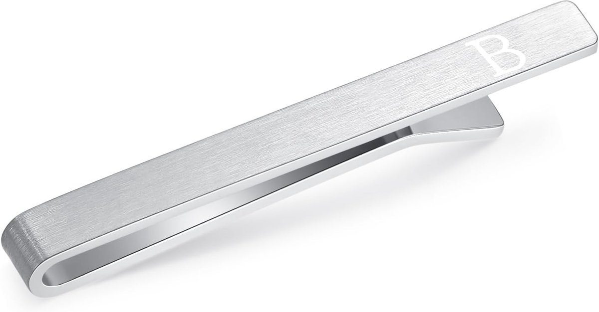 Dassenspelden voor heren - 5,4 cm - geborsteld zilver - stijlvol huwelijkscadeau - ShopVlot