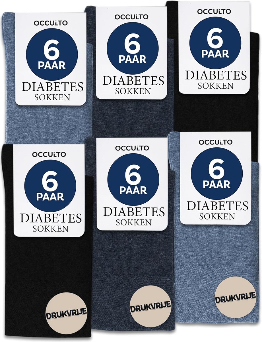 Diabetessokken voor mannen en vrouwen - 6-pack - Model Oliver - Ademend en comfortabel - ShopVlot