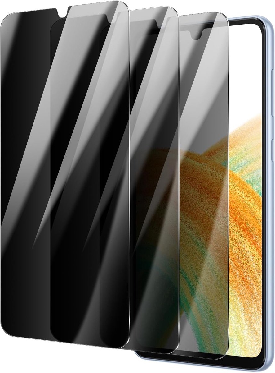 3 stuks anti-spy glazen beschermfolie voor Samsung Galaxy A33/A32 4G/A31/A22 4G, pantserglas, inkijkbescherming - ShopVlot