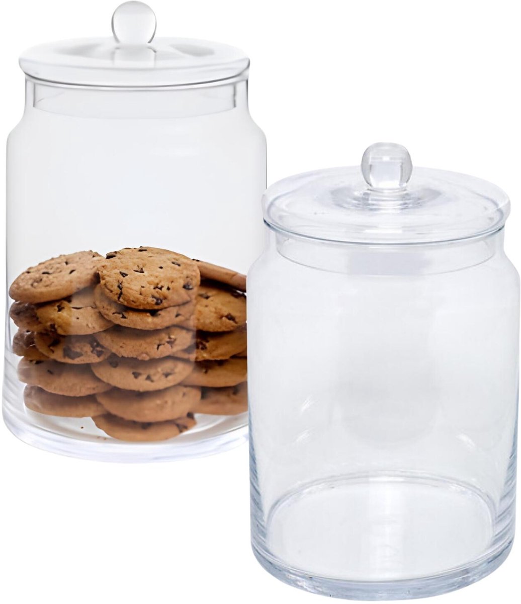 5Five luxe voorraadpot Candymaster - 2x - snoeppot - glas - met deksel - 4.4 liter - voorraadpot - bewaarpot - 18 x 28 cm