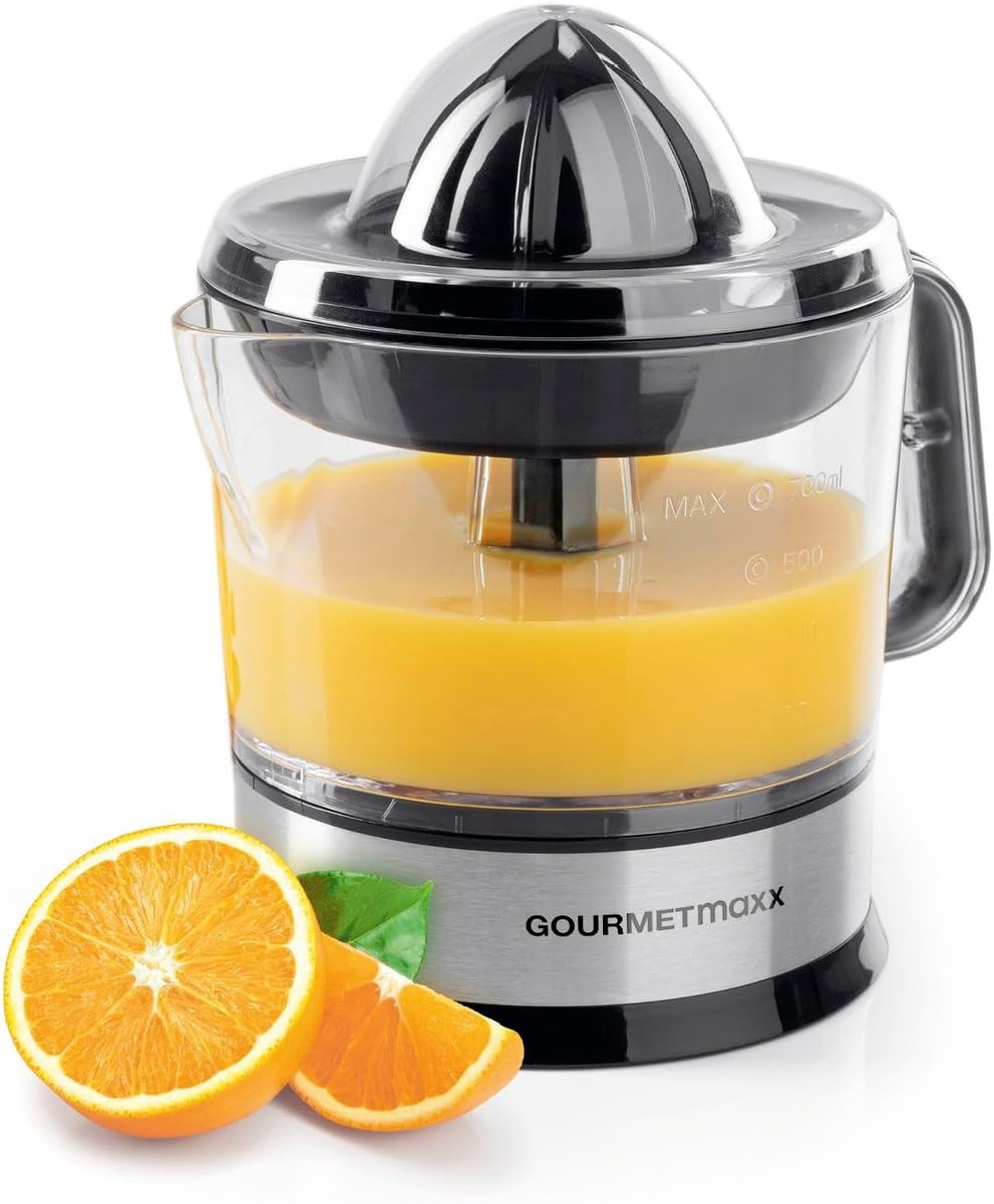 Citruspers elektrisch - Zilver - 700 ml vulvolume - 40 W motor - Voor het persen van citrusvruchten