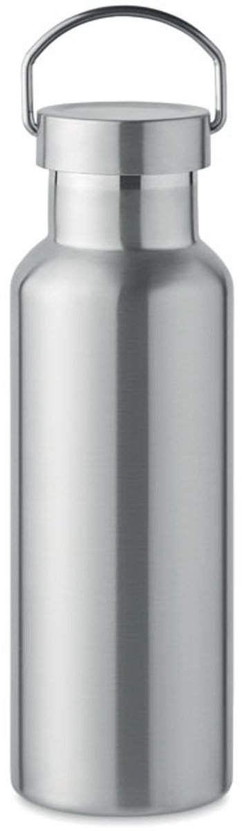 Dubbelwandige isolerende vacuümfles van gerecycled roestvrij staal 500ml Zilver