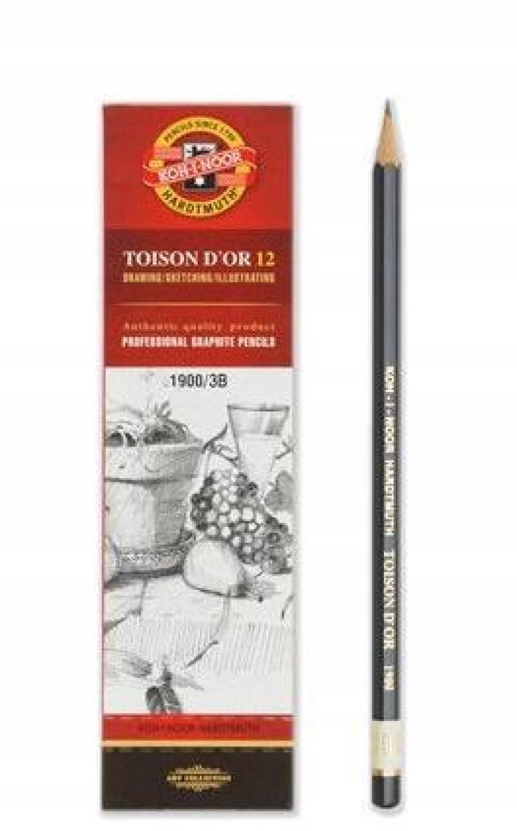 Koh-I-Noor 3B Grafitpotloden 12 stuks - Ideaal voor school en kunst
