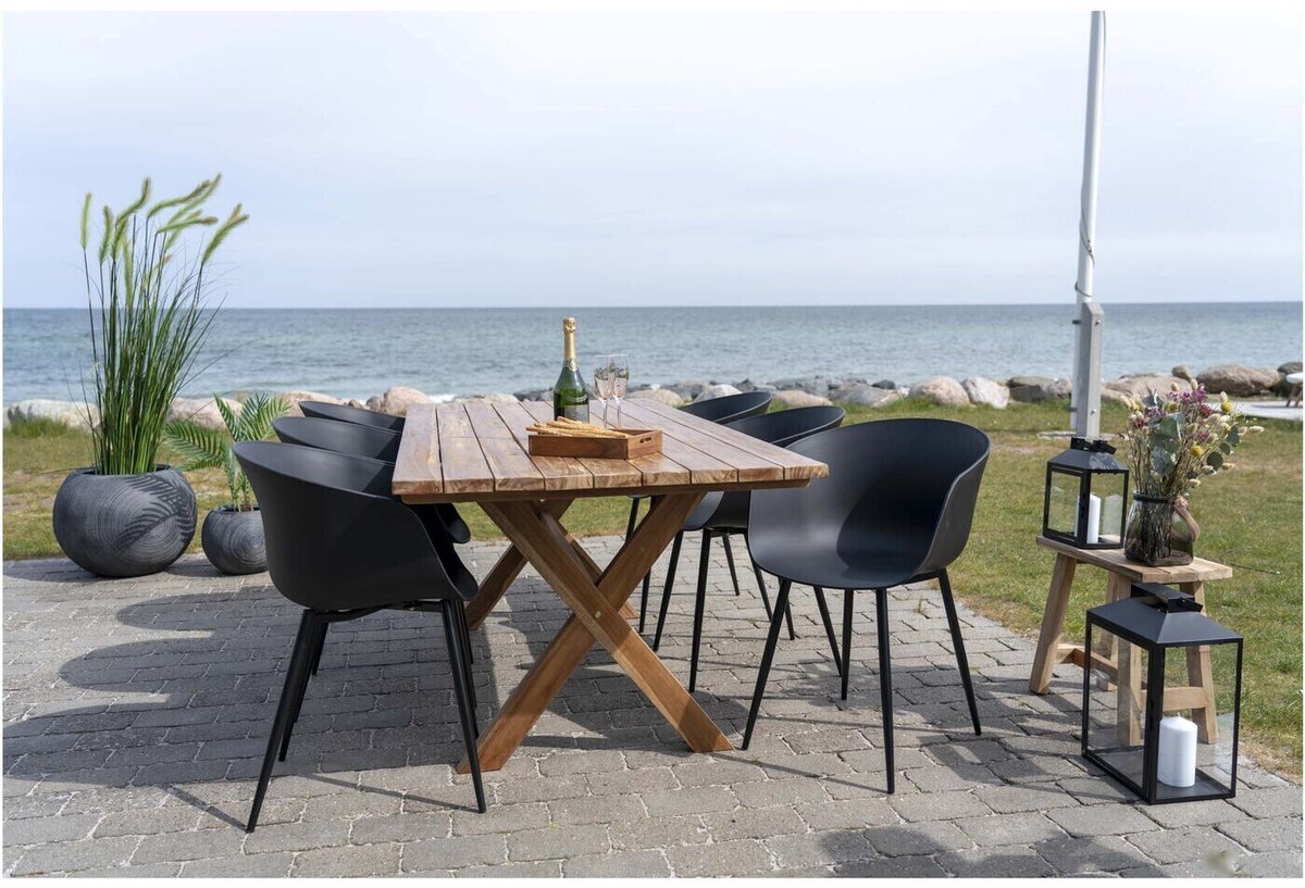 House Nordic Eetkamerstoel Roda Zwart - Set van 2
