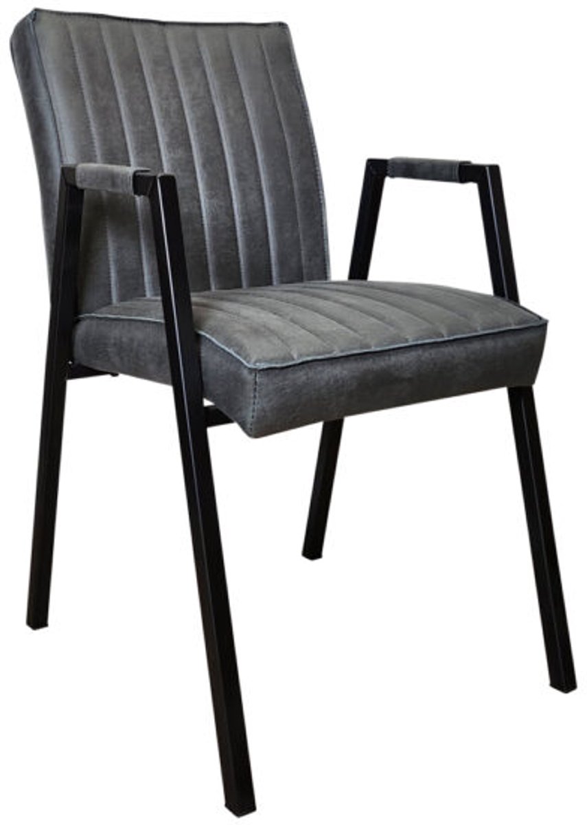 StarFurn Eetkamerstoel Tivoli - Antraciet - Incl. Armleuning - 52x65x88cm - Set van 2