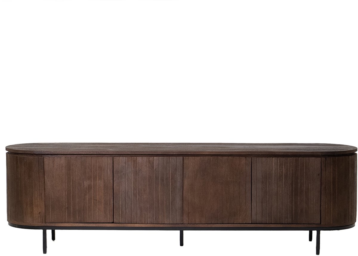 Giga Meubel Tv-Meubel Tora - Mangohout/Metaal - Donkerbruin - 200cm