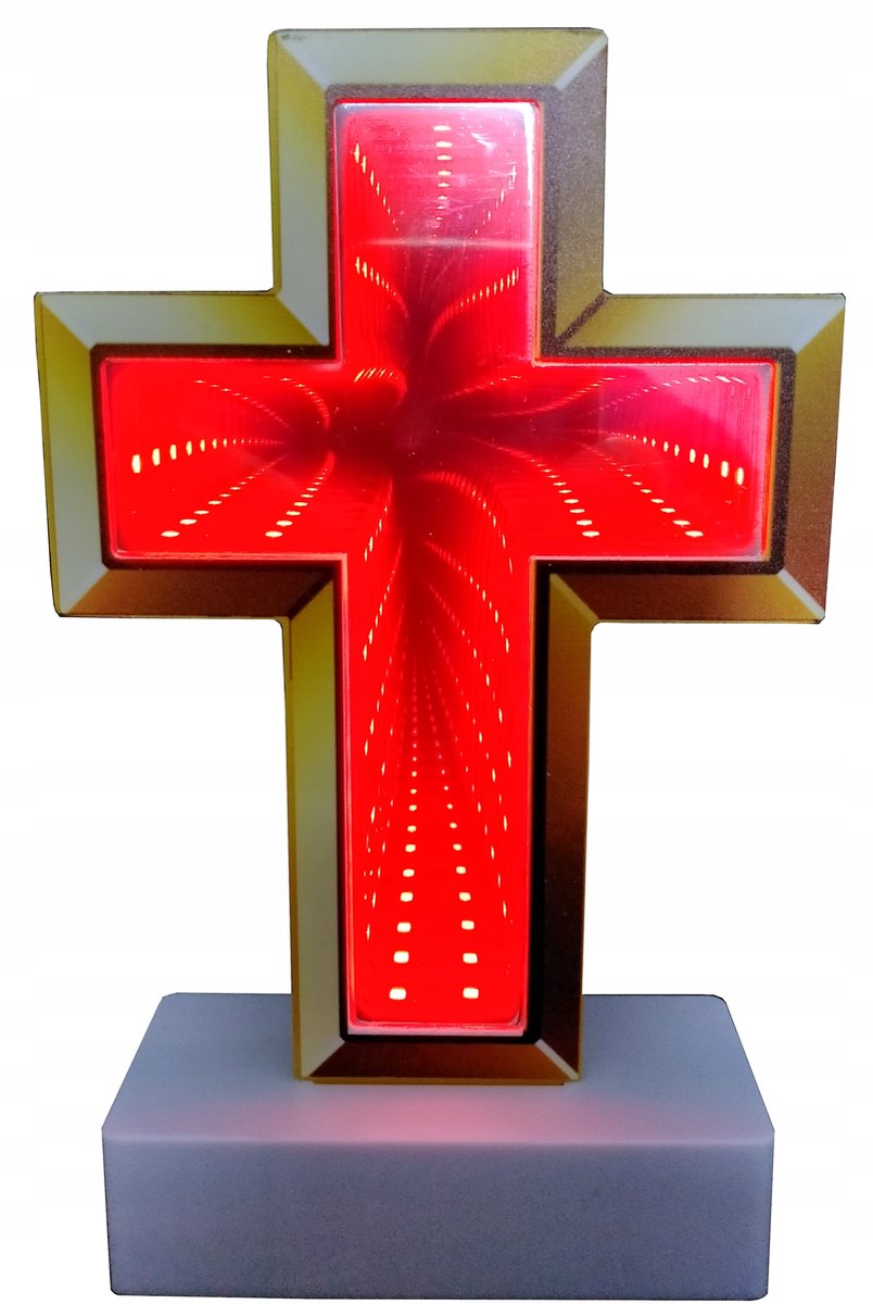 LED Kruis 3D voor Graflicht - Rood - 20cm - Werkt op Batterijen