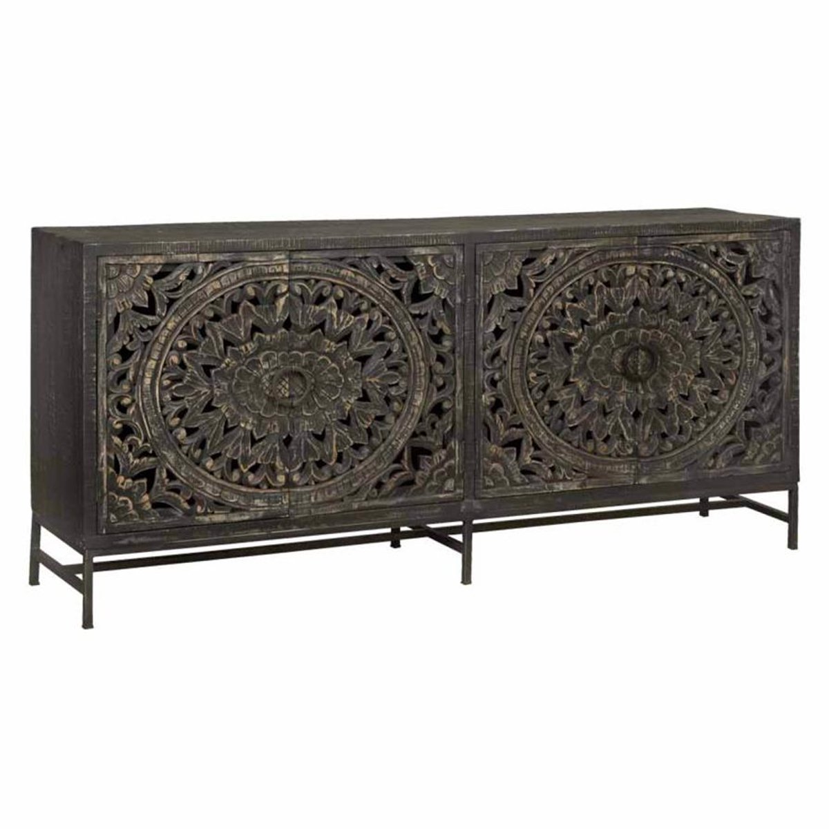 Tower Living Dressoir Casina - Zwart Hout - 200x45x90cm