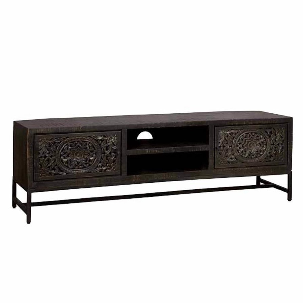 Tower Living Tv-meubel Casina - Zwart Hout - 160x40x50cm