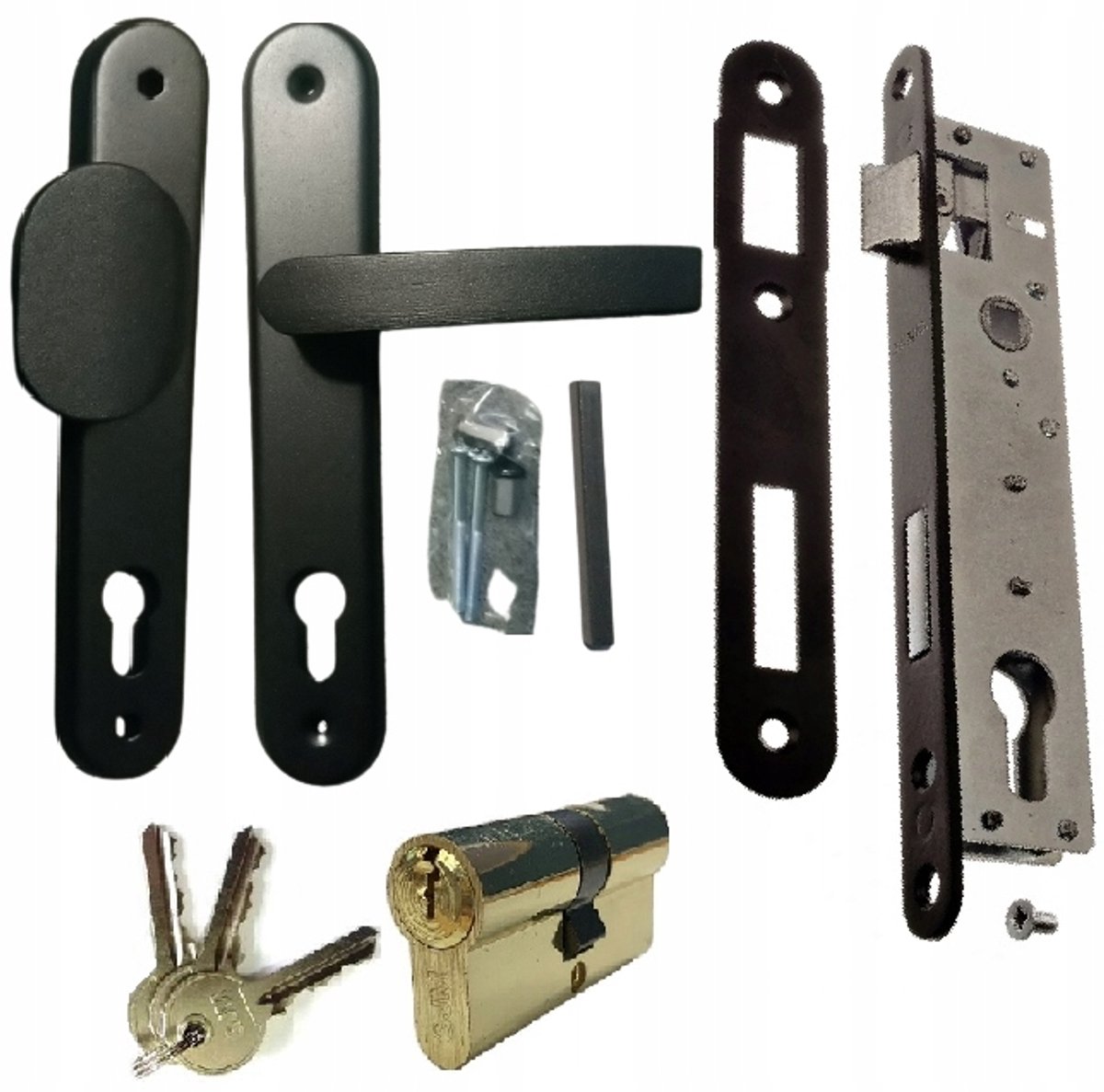 Deurkruk & Klinkstel Set Zwart Mat - Deur, Poort & Hek