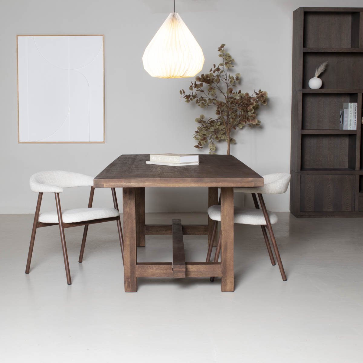 Giga Meubel Eettafel Frans - Rechthoek Donkerbruin Hout - 300x100x76cm