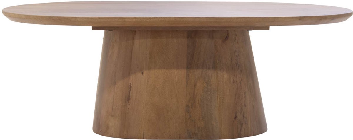 Giga Meubel Salontafel Stijn - Deens Ovaal Bruin Hout - 130x60x35cm