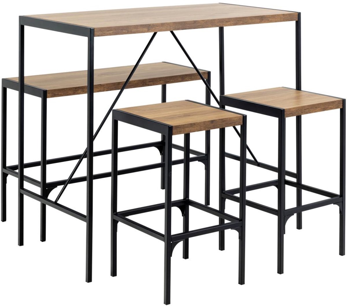 Giga Living Bartafel Barka - Rechthoek Naturel/Zwart - 120x60x105cm