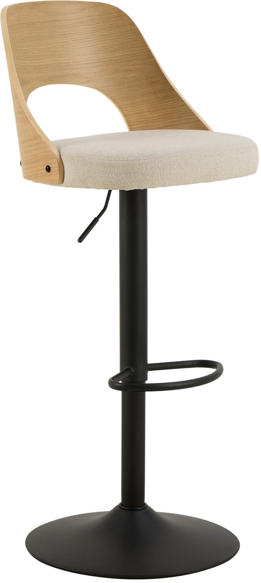 Giga Living Barkruk Lucas - Beige Stof - Zithoogte 84cm - Set van 2